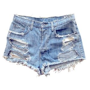 CARMAR | LF High Waisted Distressed Denim Shorts